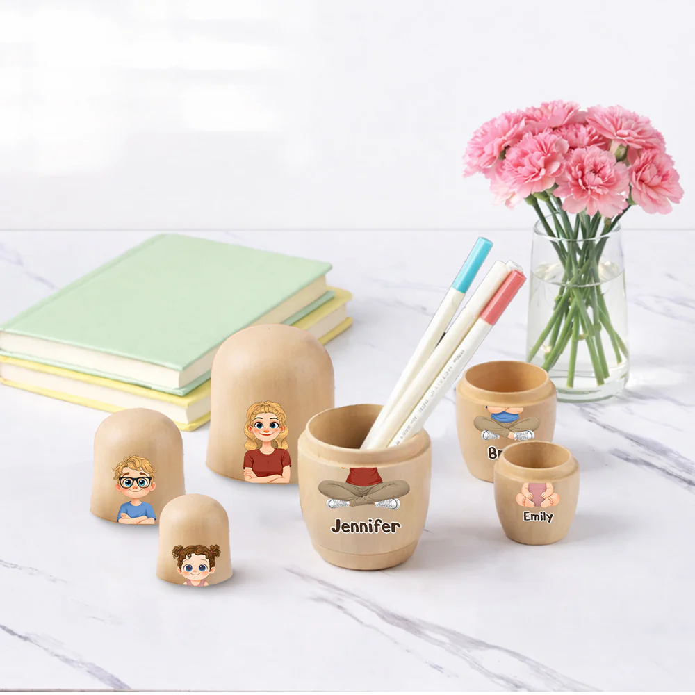 Growing Lovely Family - Personalized Custom Nesting Doll - Image 3