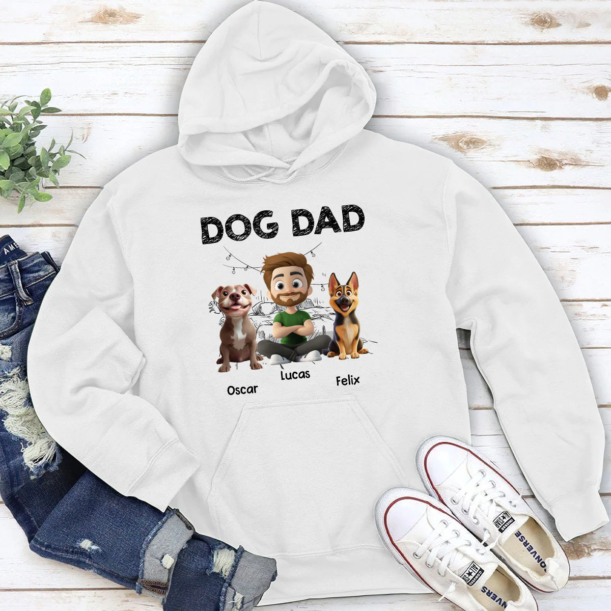 Handsome Dad Christmas - Personalized Custom Hoodie - Image 2