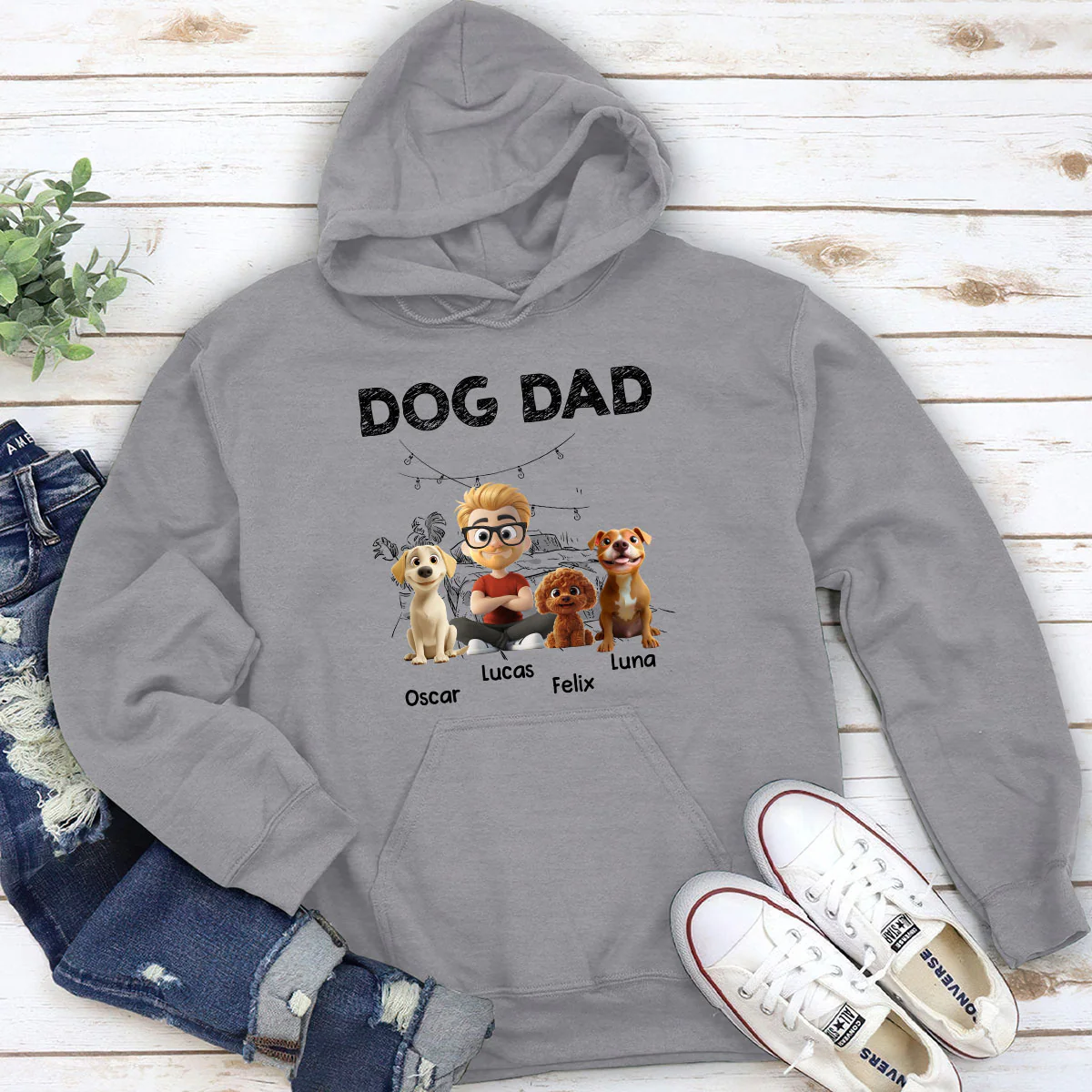 Handsome Dad Christmas - Personalized Custom Hoodie - Image 3