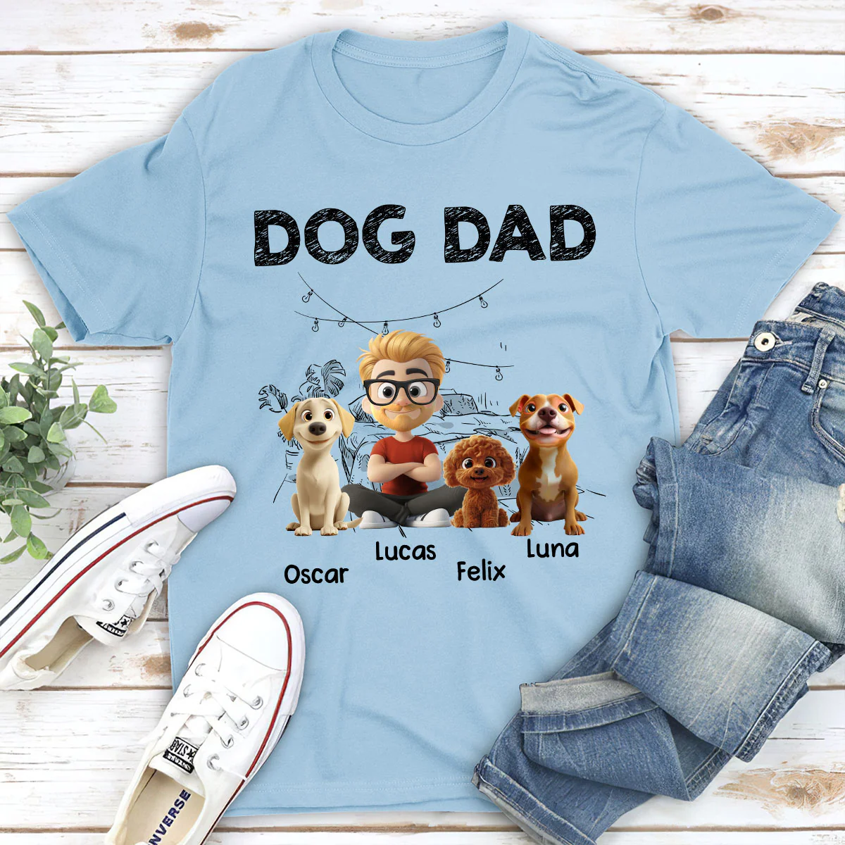 Handsome Dad Christmas - Personalized Custom Unisex T-Shirt - Image 3
