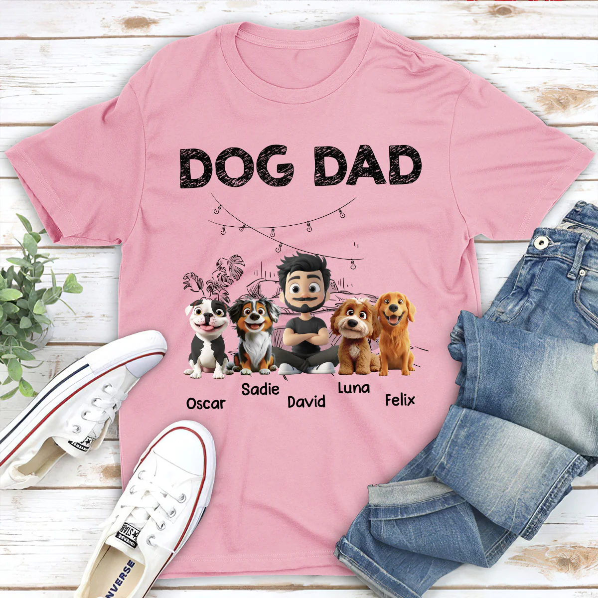 Handsome Dad Christmas - Personalized Custom Unisex T-Shirt - Image 4