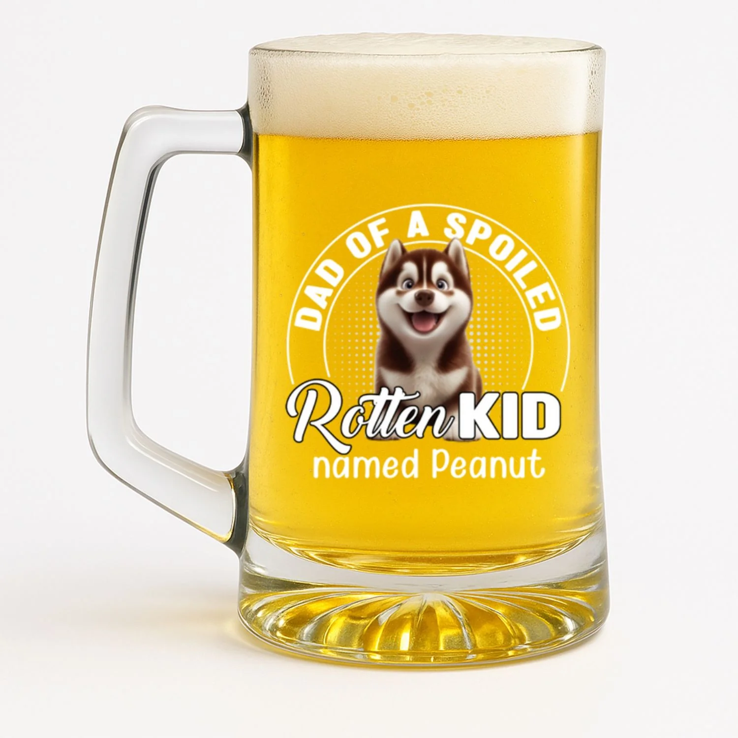 Handsome Parents Of Pet Chibi - Personalized Custom Beer Glass With Handle - Image 6