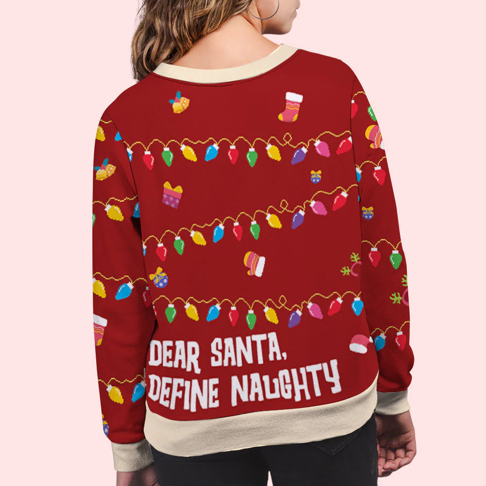 Hanging Cat Christmas 4 - Personalized Custom All-Over-Print Sweatshirt - Image 4
