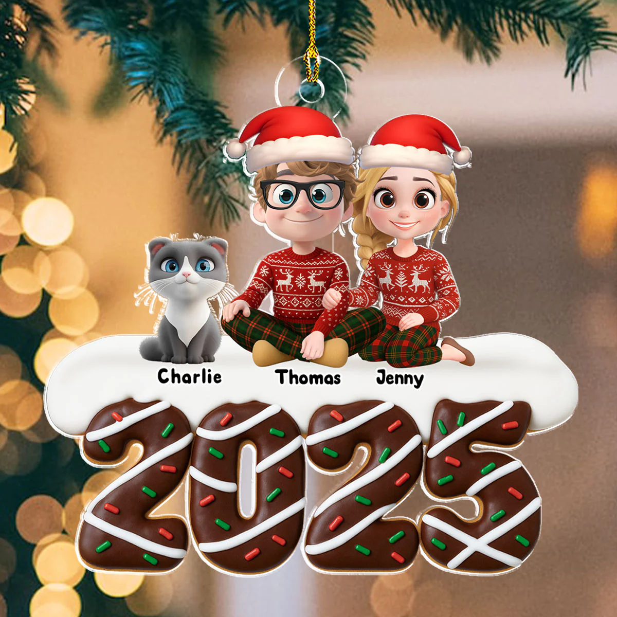 Happiness Baked At Home - Personalized Custom Acrylic Ornament - Image 3