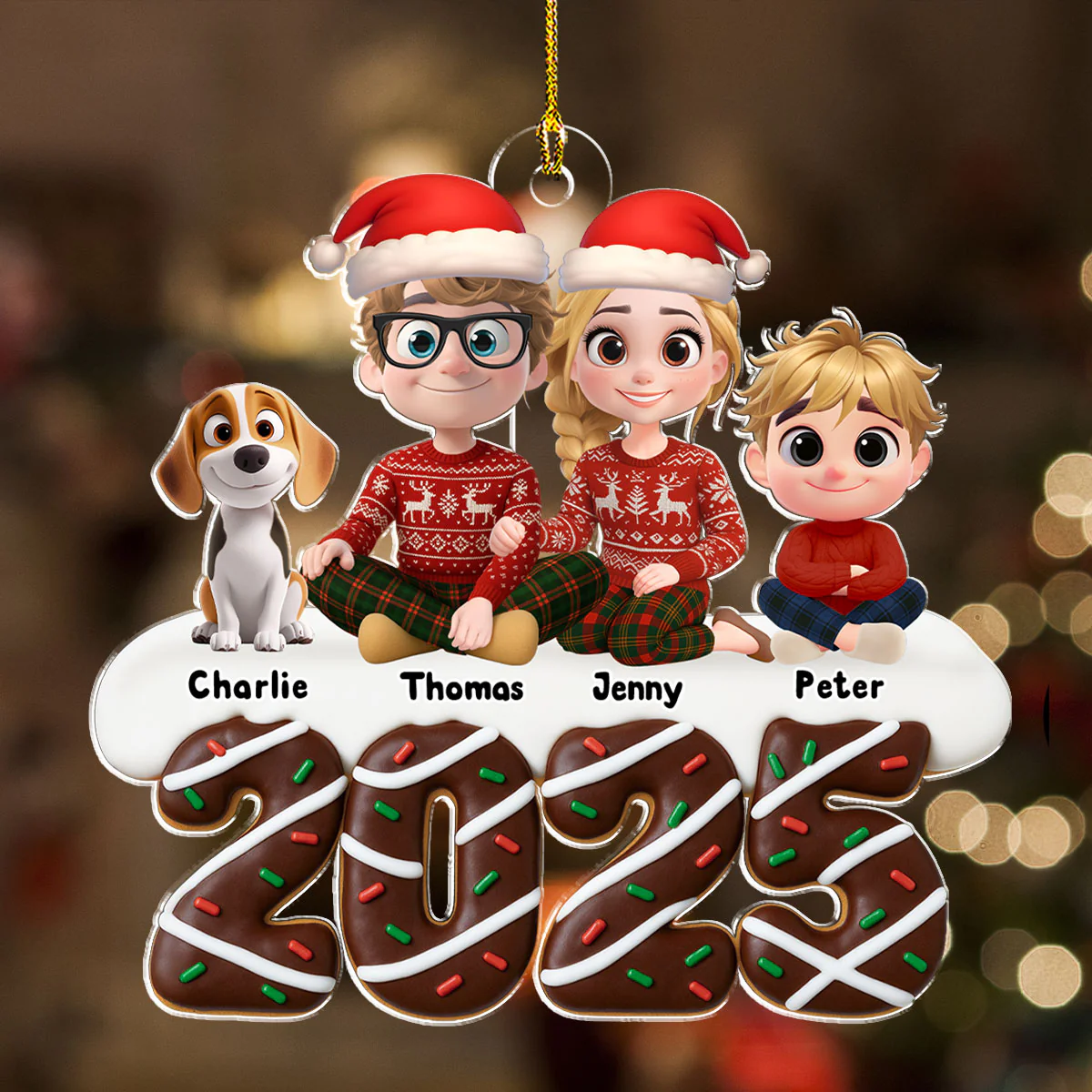 Happiness Baked Into Every Moment - Personalized Custom Acrylic Ornament - Image 2