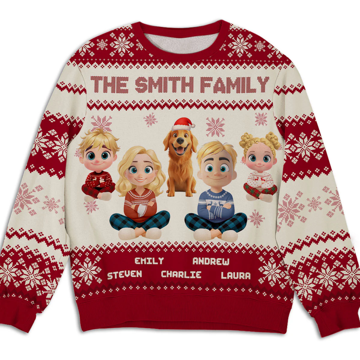 Happy Holiday Season Snowman Family - Personalized Custom All-Over-Print Sweatshirt