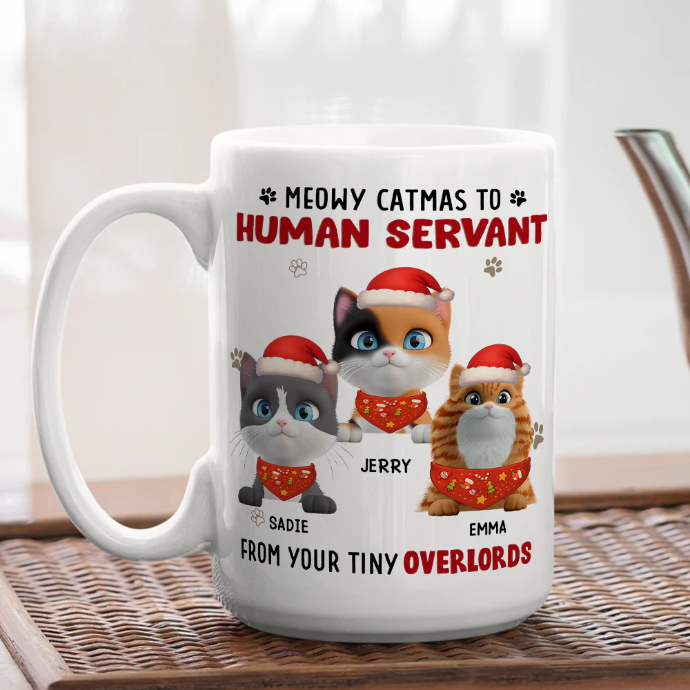 Happy Human Servant Christmas - Personalized Custom Coffee Mug - Image 4