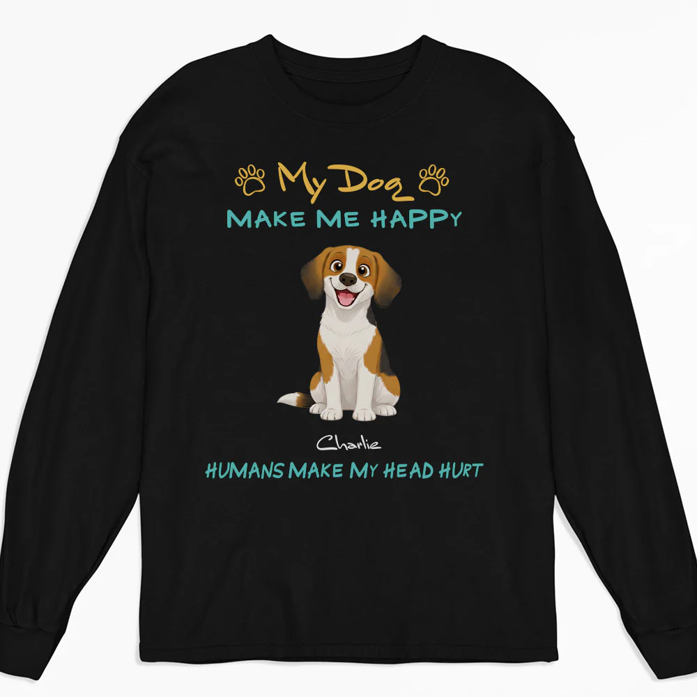 Happy Mind Happy Life - Personalized Custom Long Sleeve