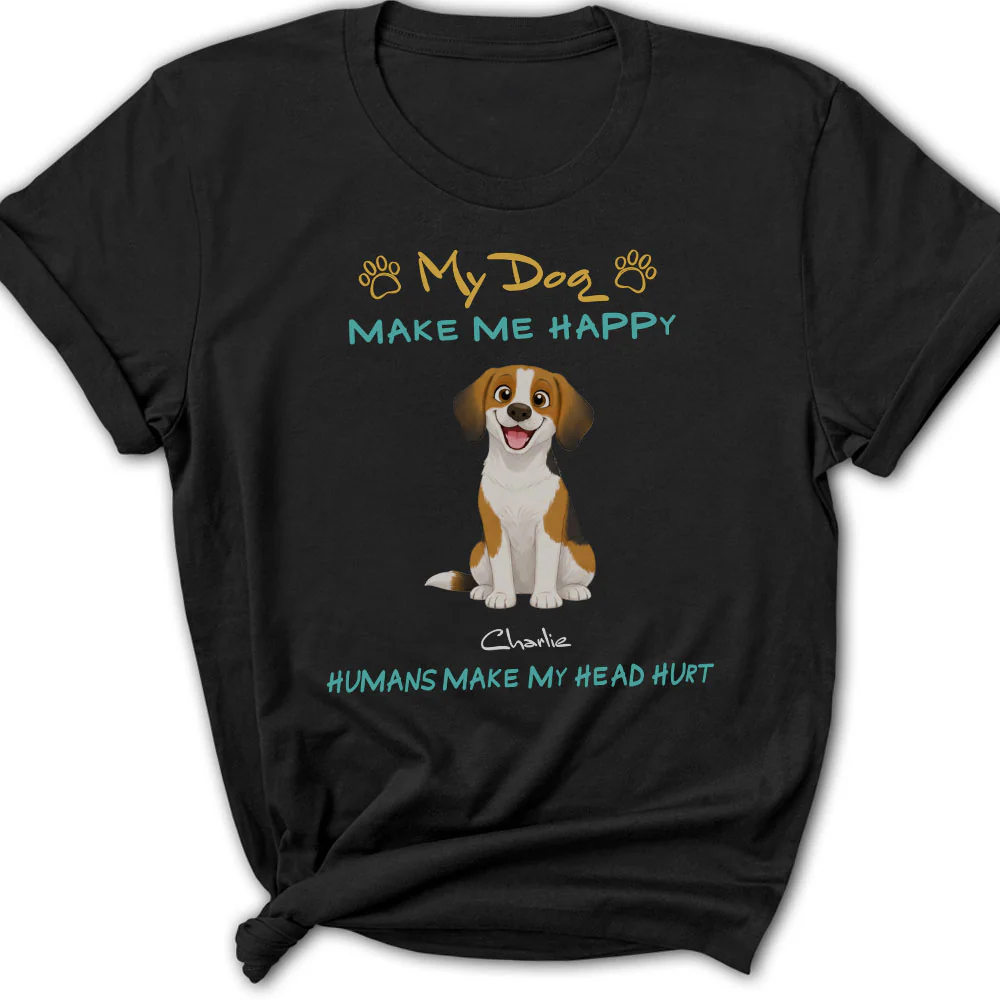 Happy Mind Happy Life - Personalized Custom Woman's T-Shirt