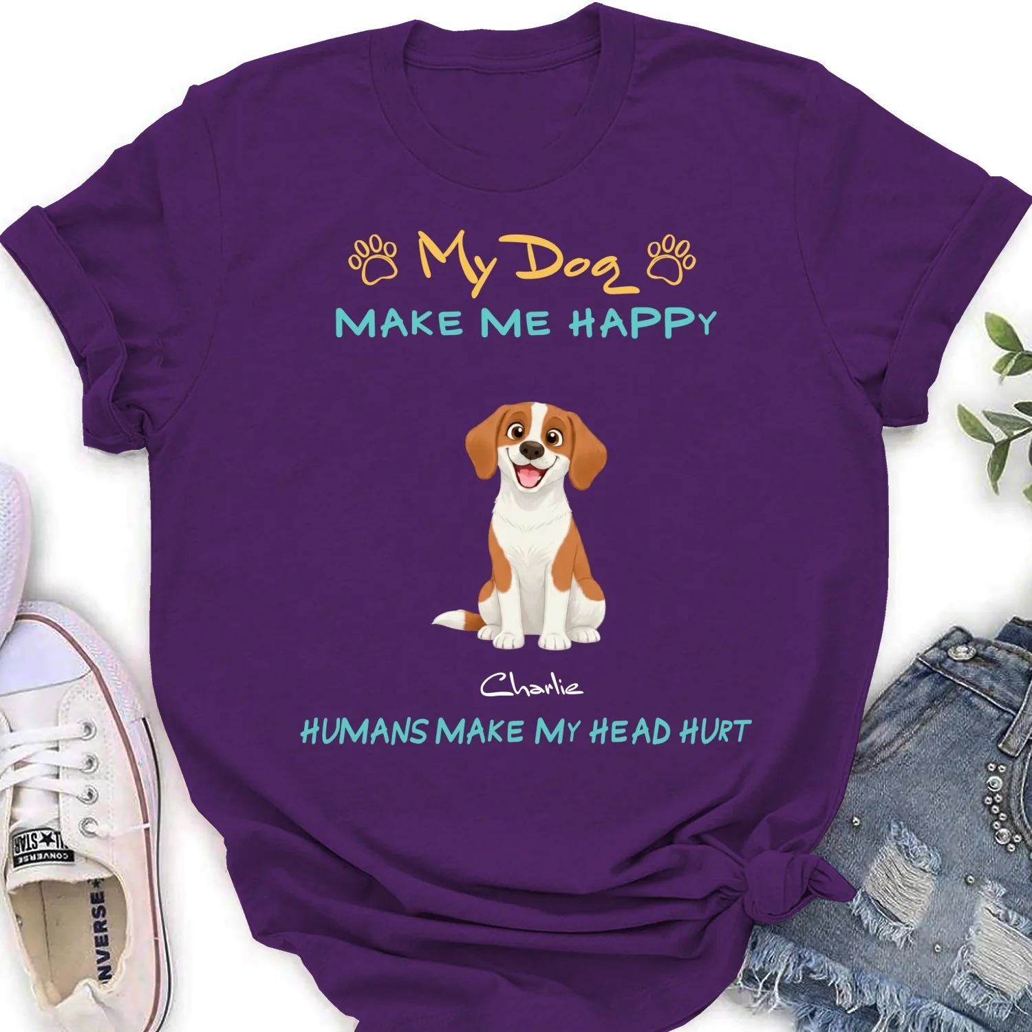 Happy Mind Happy Life - Personalized Custom Woman's T-Shirt - Image 11