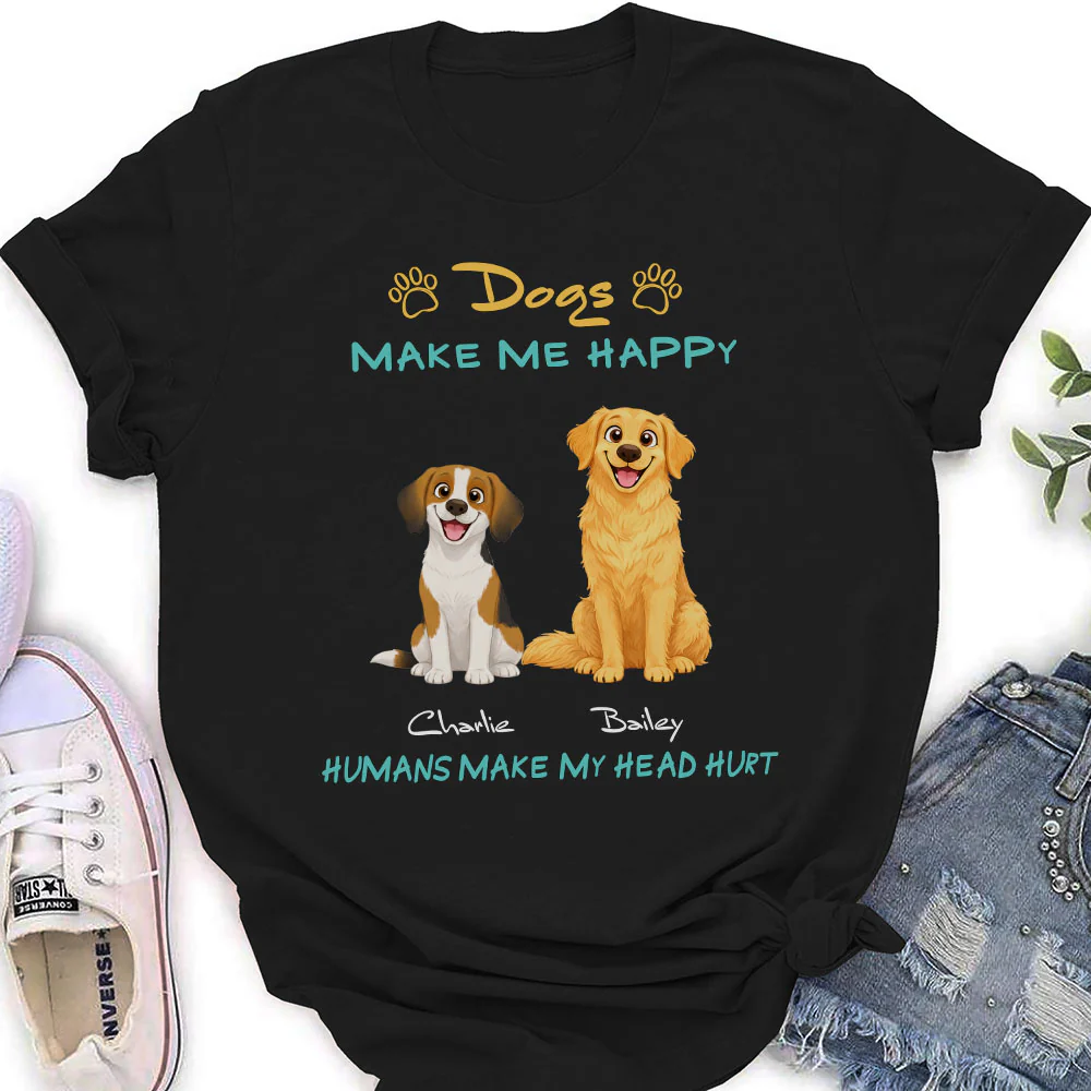 Happy Mind Happy Life - Personalized Custom Woman's T-Shirt - Image 2