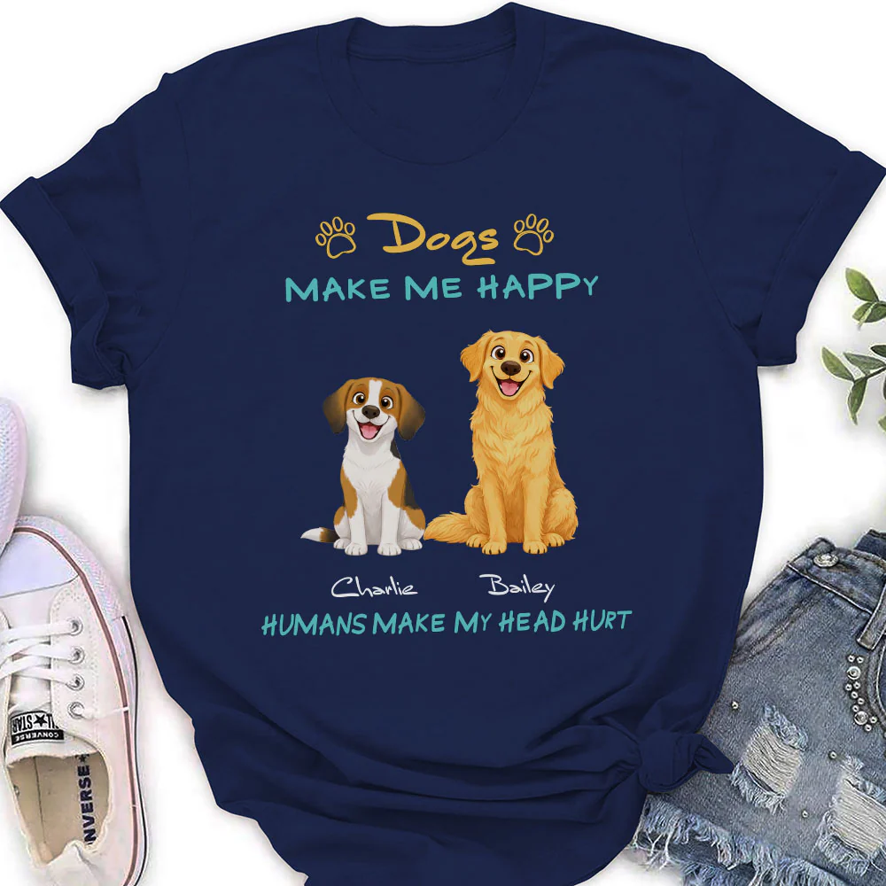 Happy Mind Happy Life - Personalized Custom Woman's T-Shirt - Image 3