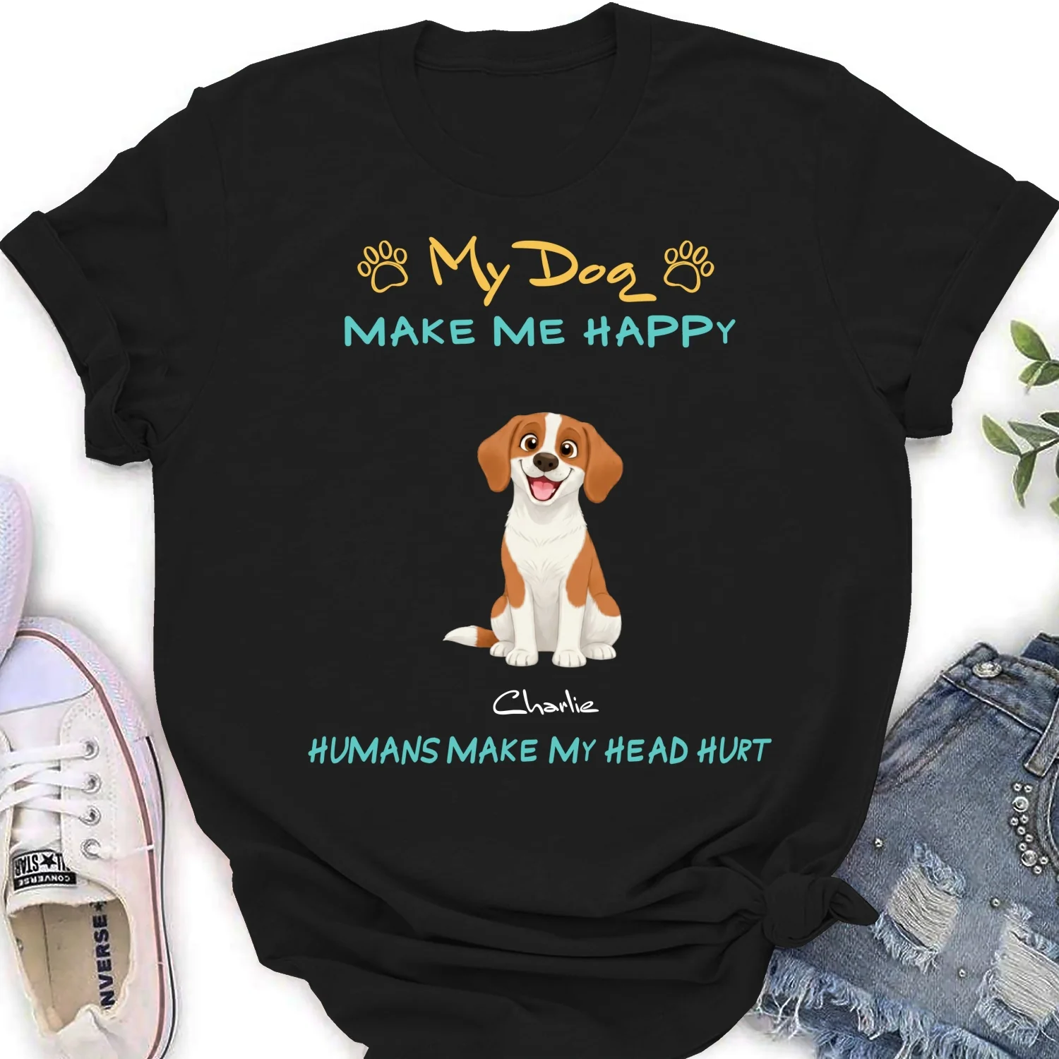 Happy Mind Happy Life - Personalized Custom Woman's T-Shirt - Image 7