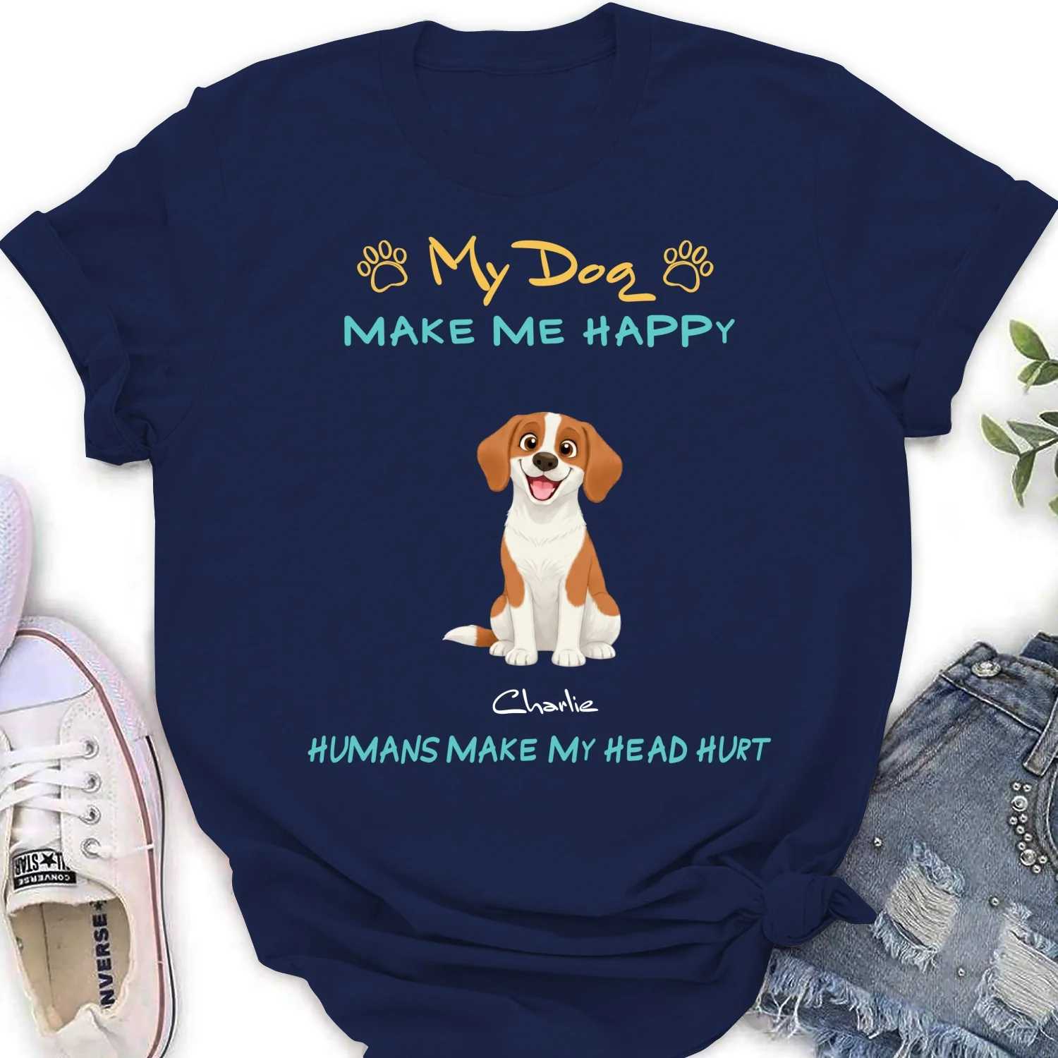 Happy Mind Happy Life - Personalized Custom Woman's T-Shirt - Image 8