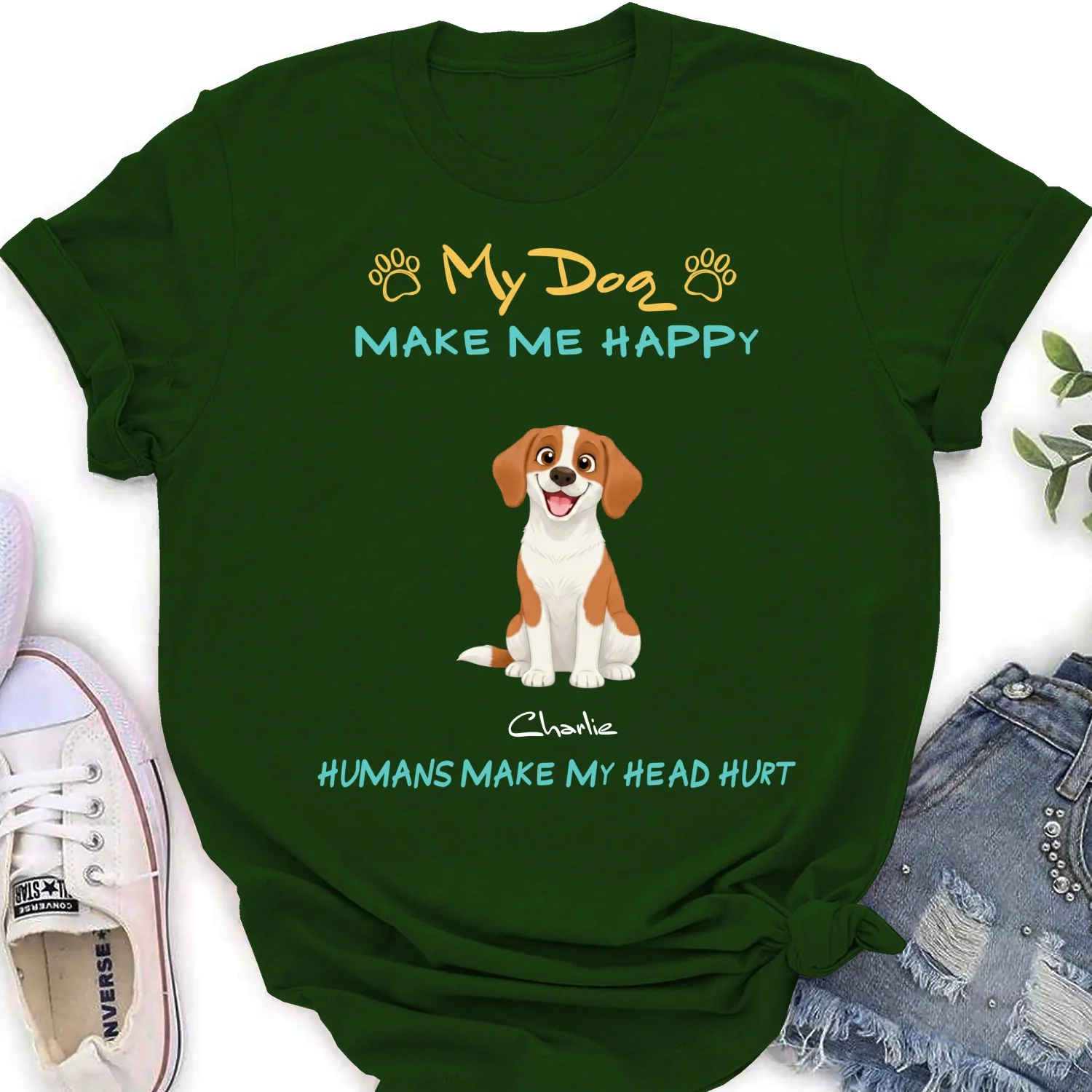Happy Mind Happy Life - Personalized Custom Woman's T-Shirt - Image 9