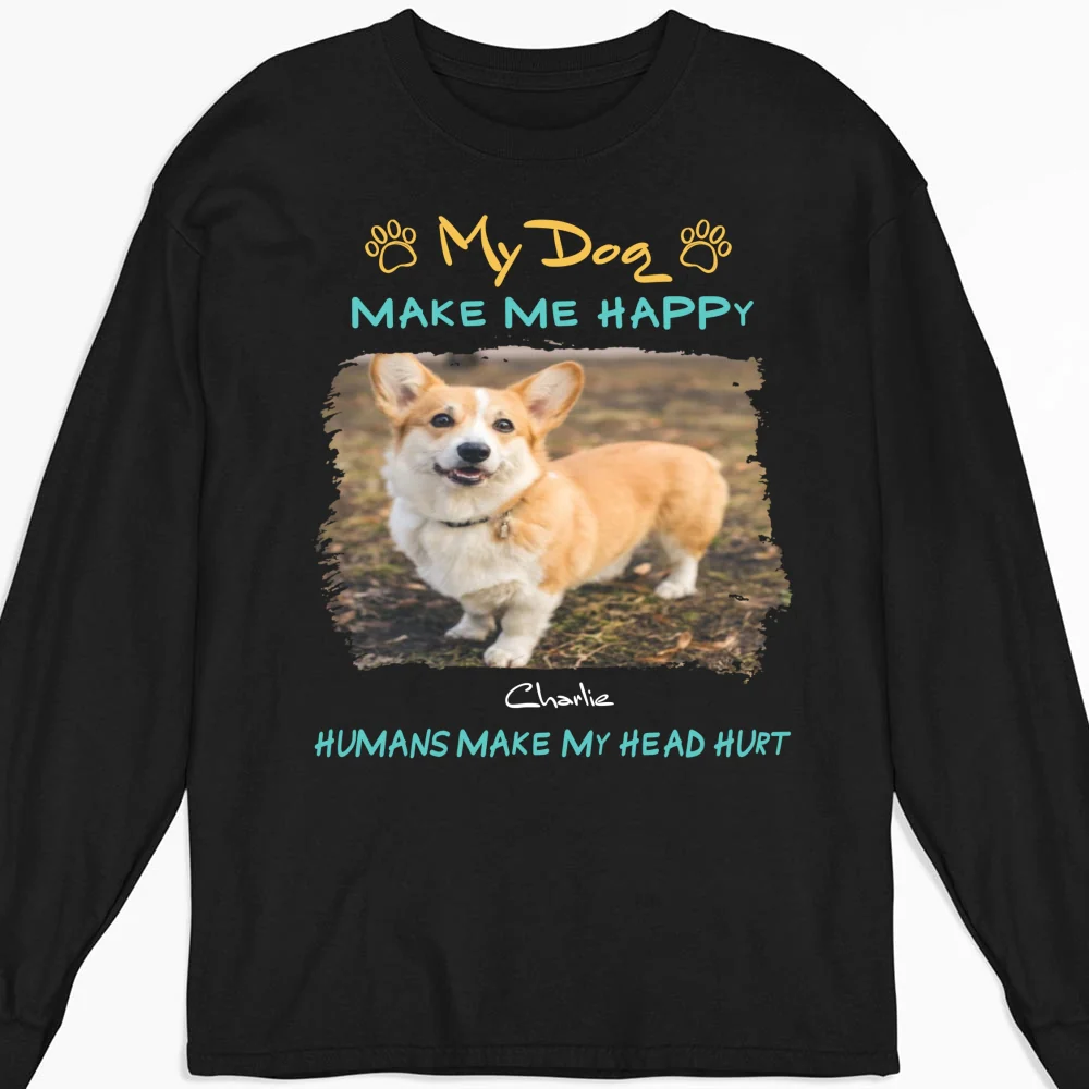 Happy Mind Happy Life Photo - Personalized Custom Long Sleeve - Image 3