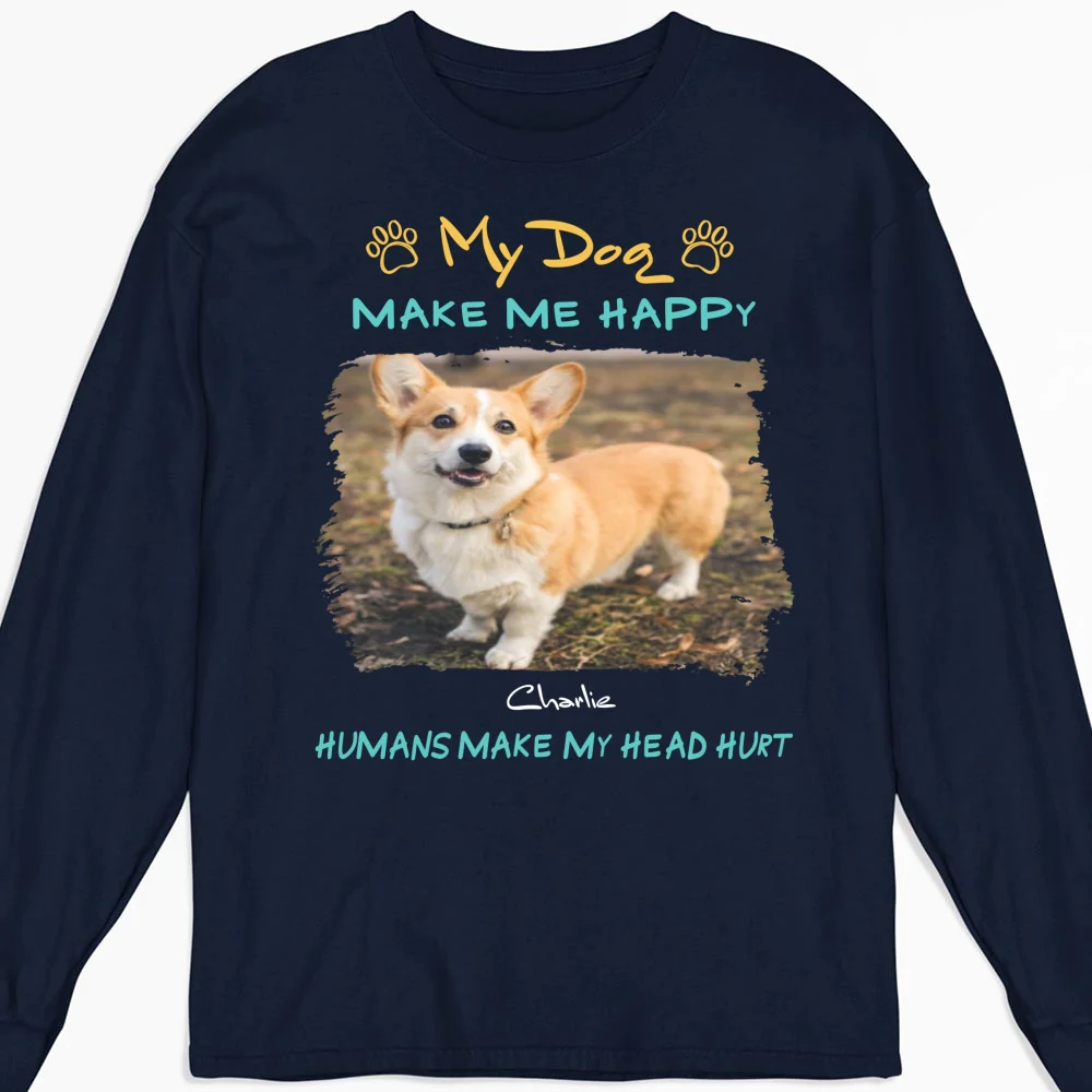 Happy Mind Happy Life Photo - Personalized Custom Long Sleeve - Image 4