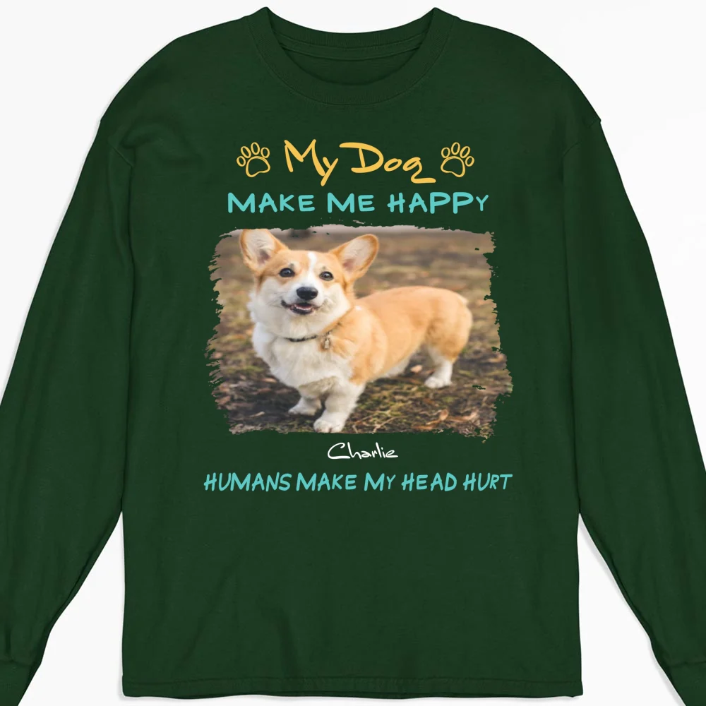 Happy Mind Happy Life Photo - Personalized Custom Long Sleeve - Image 5