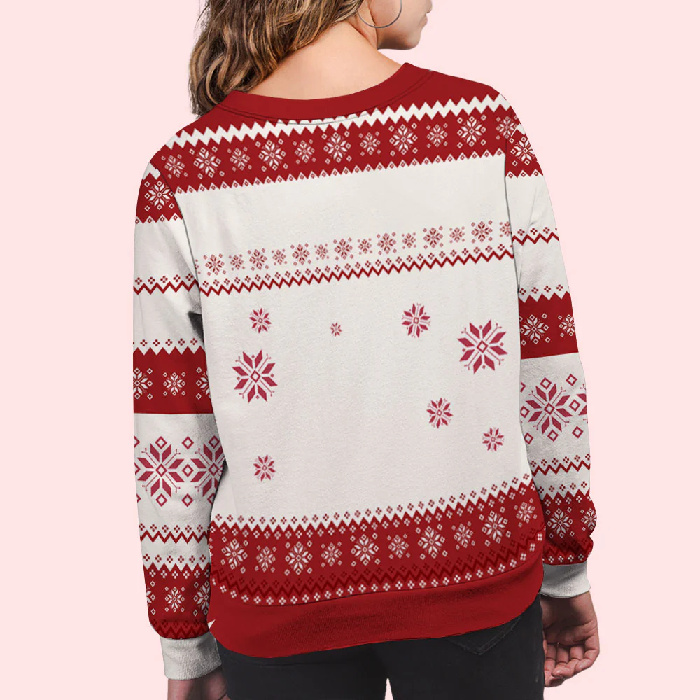 Happy Pawlidays Couple - Personalized Custom All-Over-Print Sweatshirt - Image 3
