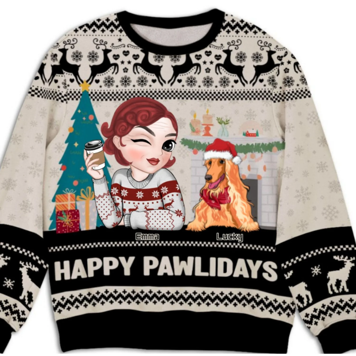 Happy Pawlidays To Fur Mom - Personalized Custom All-Over-Print Sweatshirt - Image 8
