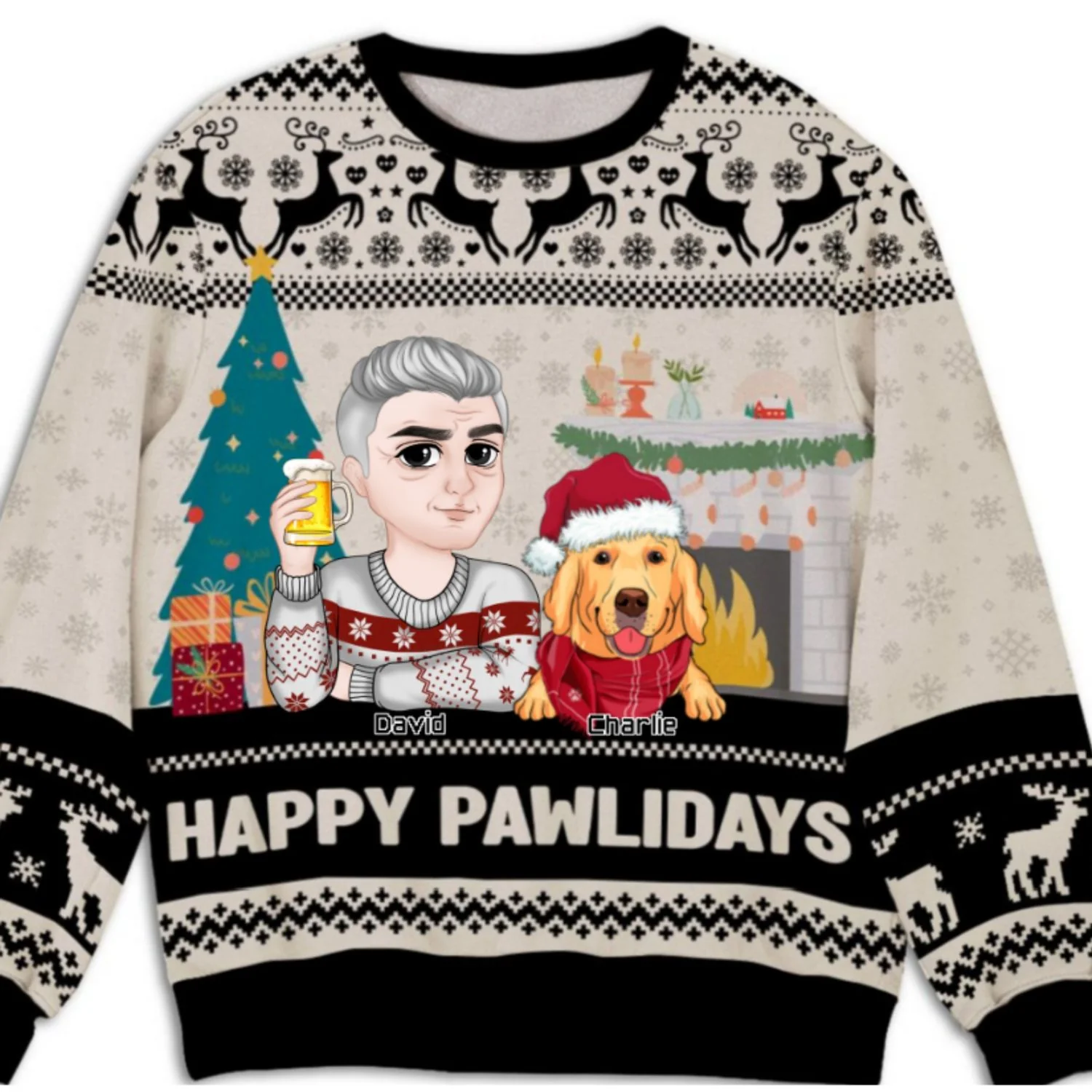 Happy Pawlidays To You - Personalized Custom All-Over-Print Sweatshirt - Image 7