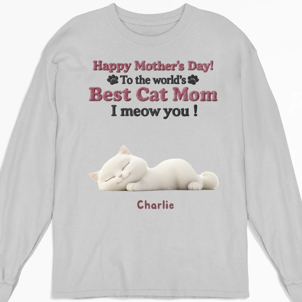 Happy To Be Cat Parents - Personalized Custom Long Sleeve T-Shirt - Image 4