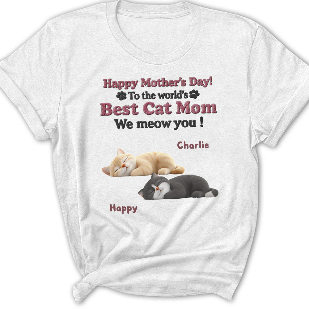 Happy To Be Cat Parents - Personalized Custom Women's T-Shirt