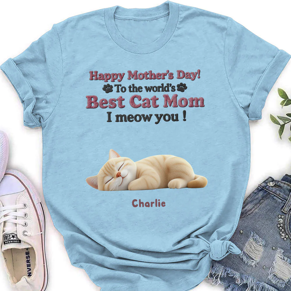Happy To Be Cat Parents - Personalized Custom Women's T-Shirt - Image 3