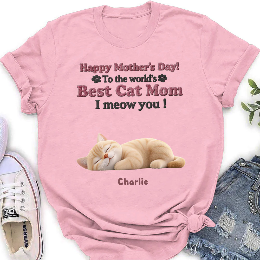 Happy To Be Cat Parents - Personalized Custom Women's T-Shirt - Image 4