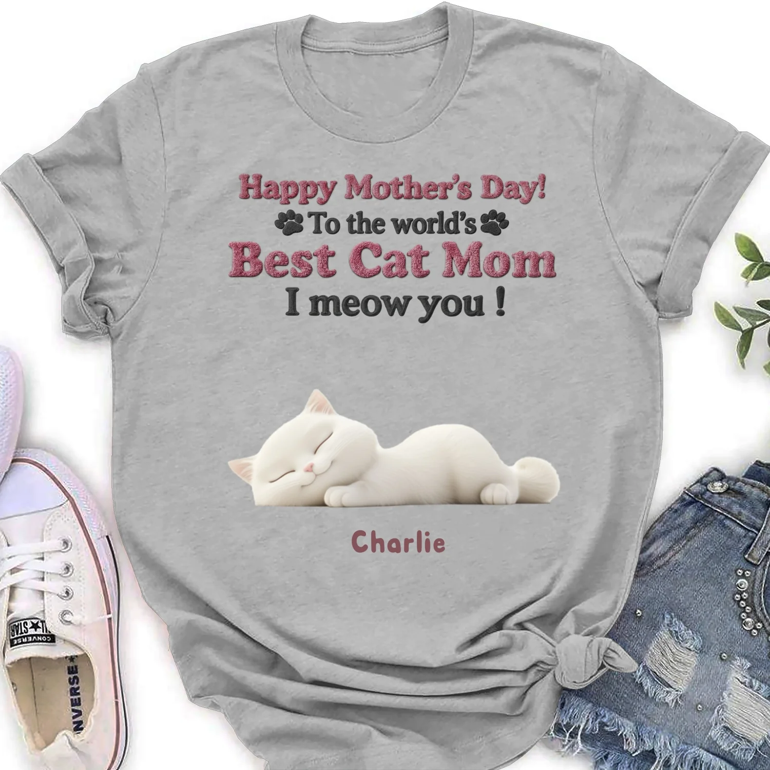 Happy To Be Cat Parents - Personalized Custom Women's T-Shirt - Image 6