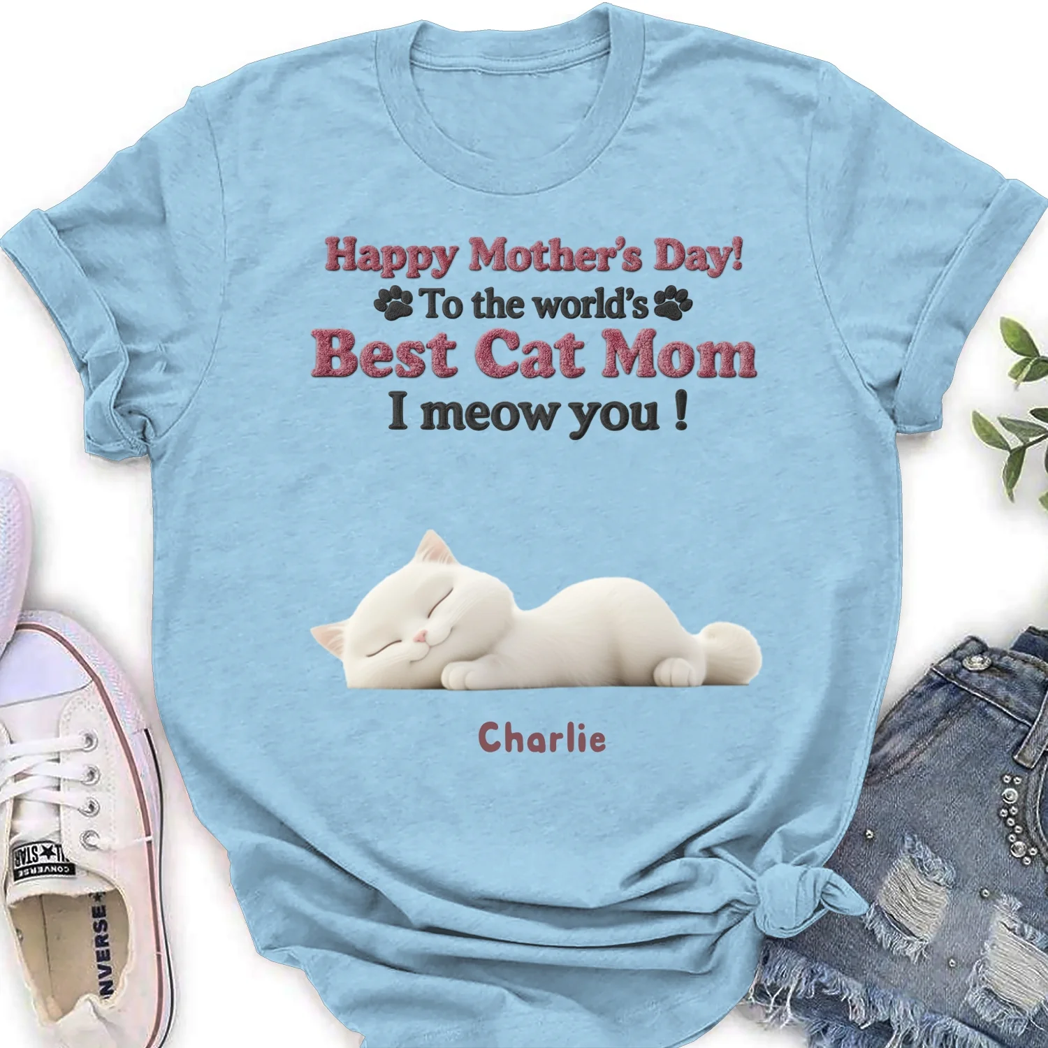 Happy To Be Cat Parents - Personalized Custom Women's T-Shirt - Image 8