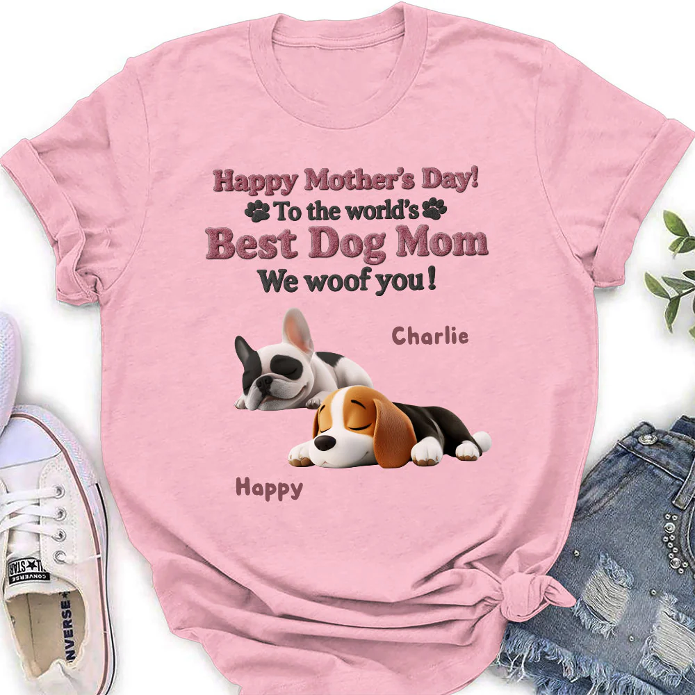 Happy To Be Dog Parents - Personalized Custom Women's T-Shirt - Image 5