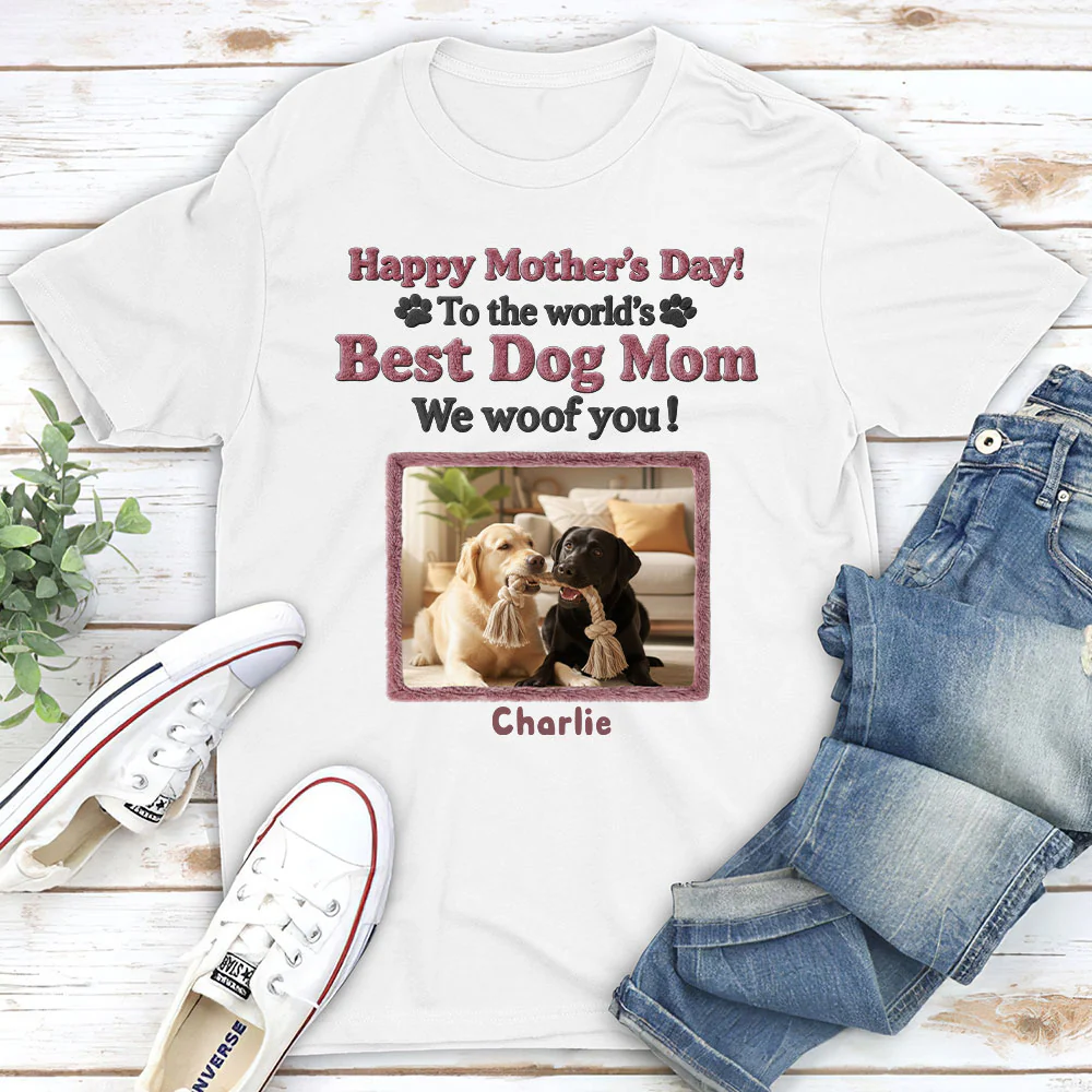 Happy To Be Dog Parents Photo - Personalized Custom Unisex T-Shirt