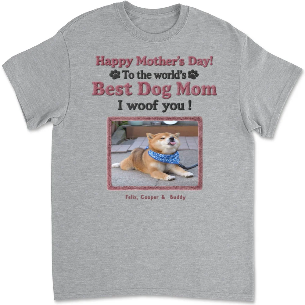 Happy To Be Dog Parents Photo - Personalized Custom Unisex T-Shirt - Image 3