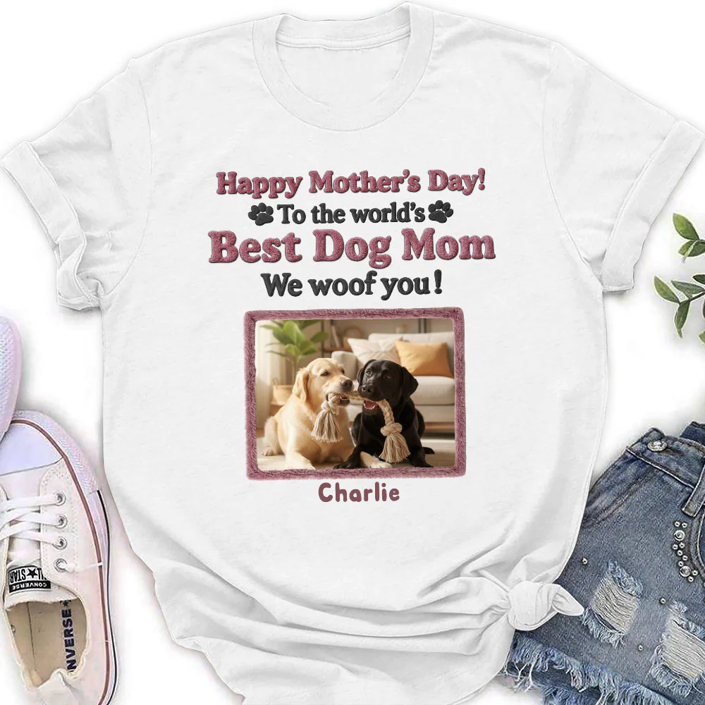 Happy To Be Dog Parents Photo - Personalized Custom Women's T-Shirt