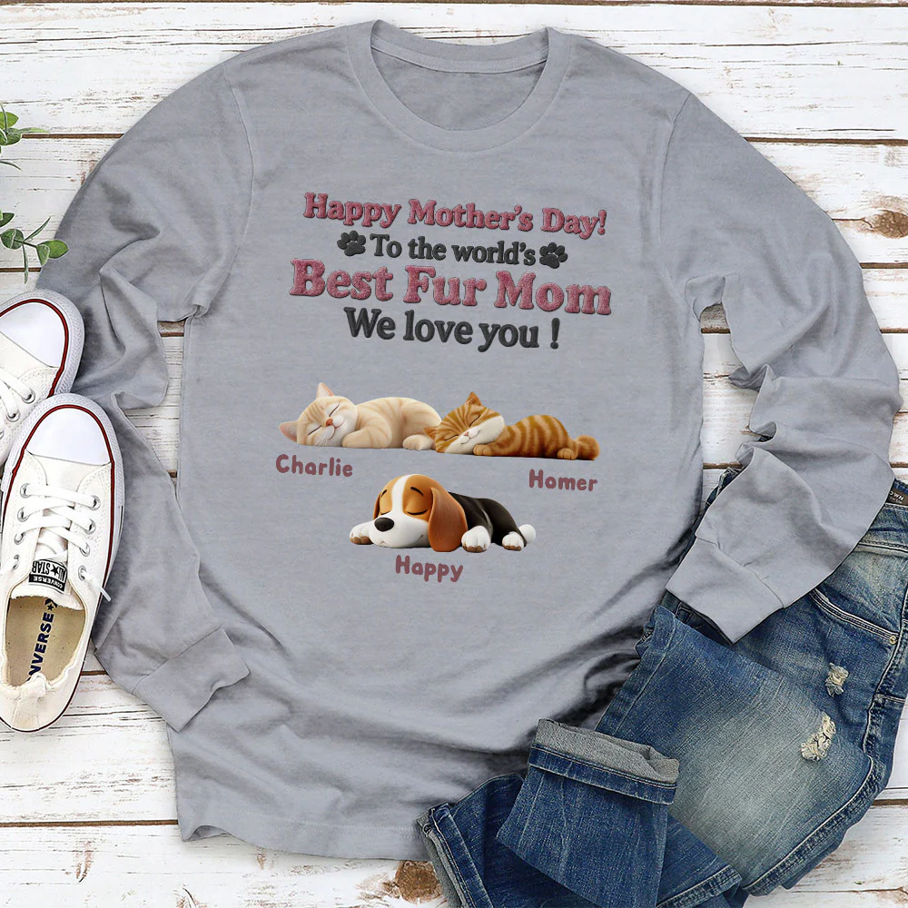 Happy To Be Pet Parents - Personalized Custom Long Sleeve T-Shirt - Image 2