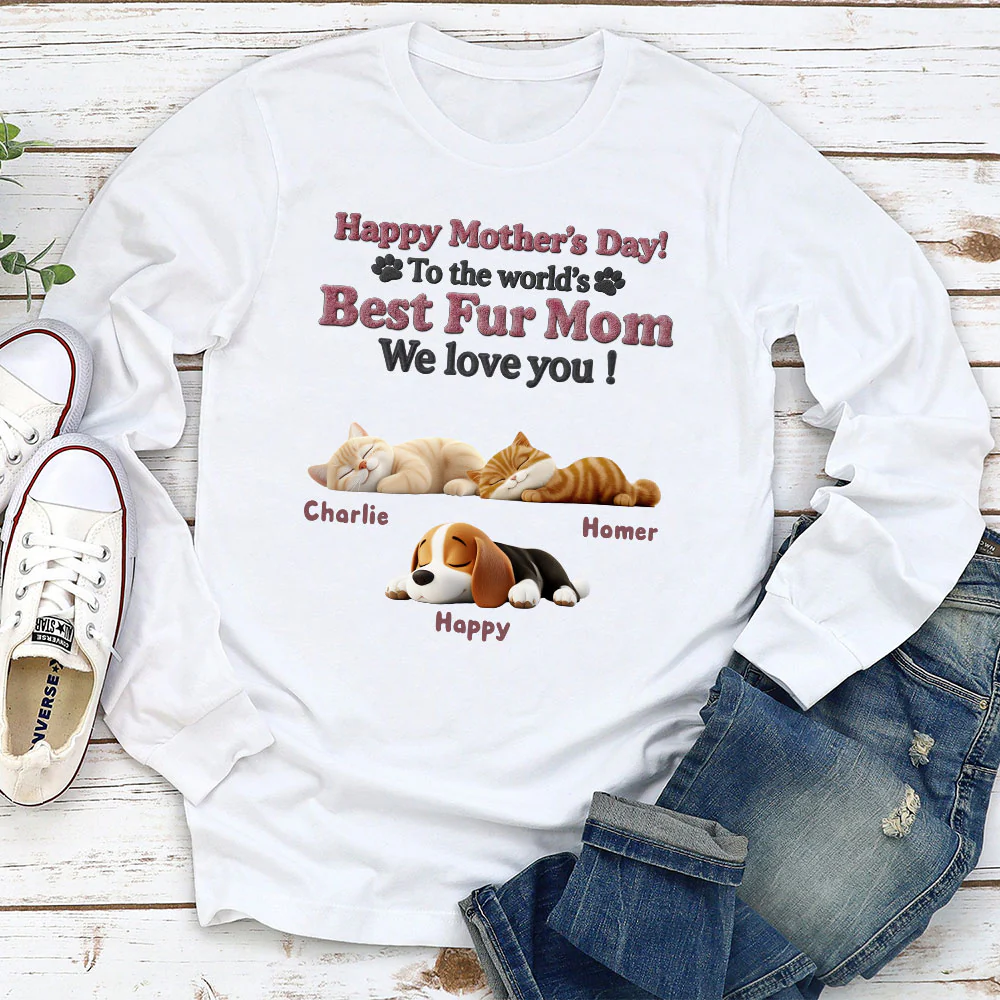 Happy To Be Pet Parents - Personalized Custom Long Sleeve T-Shirt - Image 3