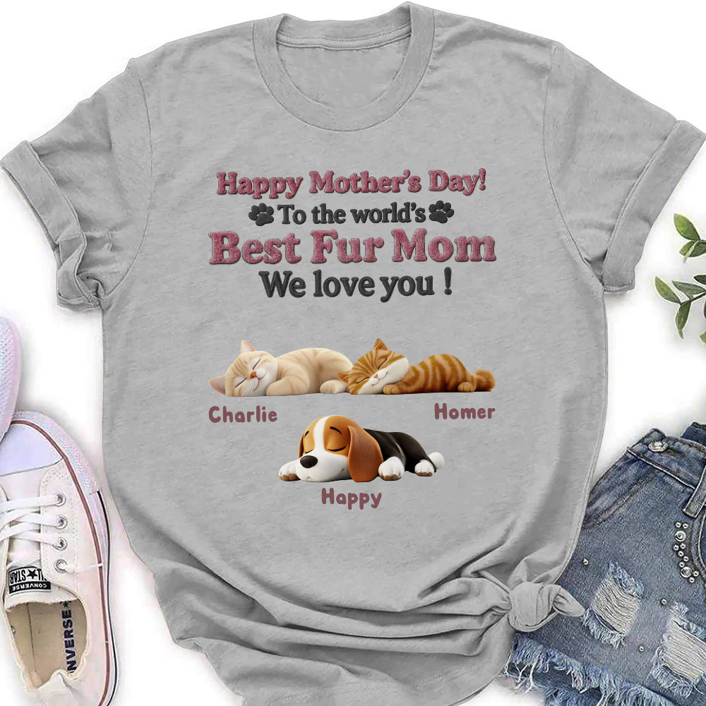 Happy To Be Pet Parents - Personalized Custom Women's T-Shirt - Image 2