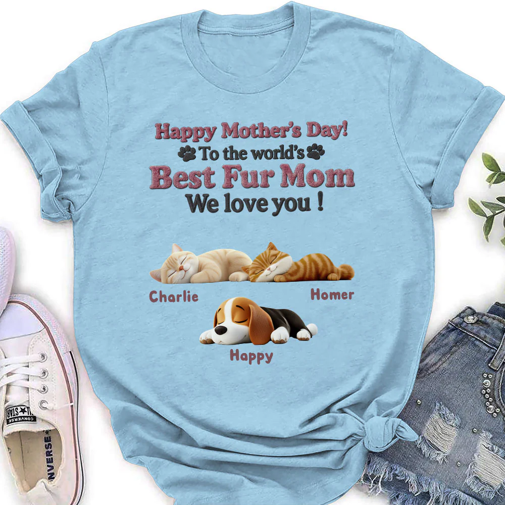 Happy To Be Pet Parents - Personalized Custom Women's T-Shirt - Image 3