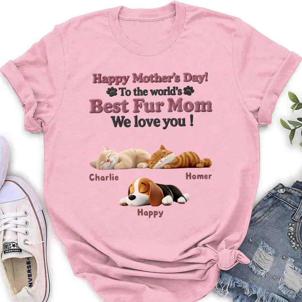 Happy To Be Pet Parents - Personalized Custom Women's T-Shirt - Image 4