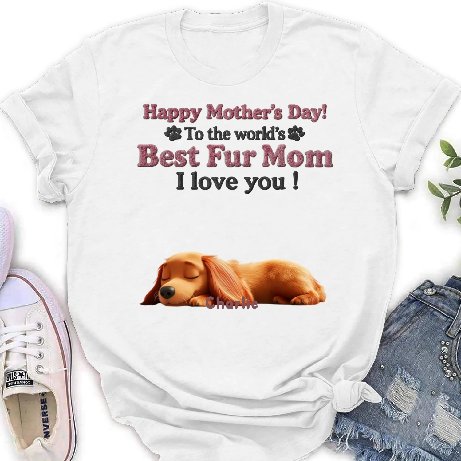 Happy To Be Pet Parents - Personalized Custom Women's T-Shirt - Image 5