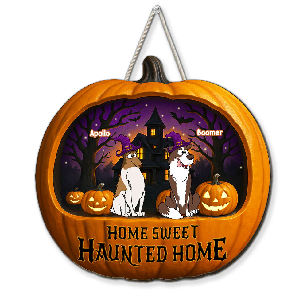 Haunted Home - Personalized Custom Wood Sign