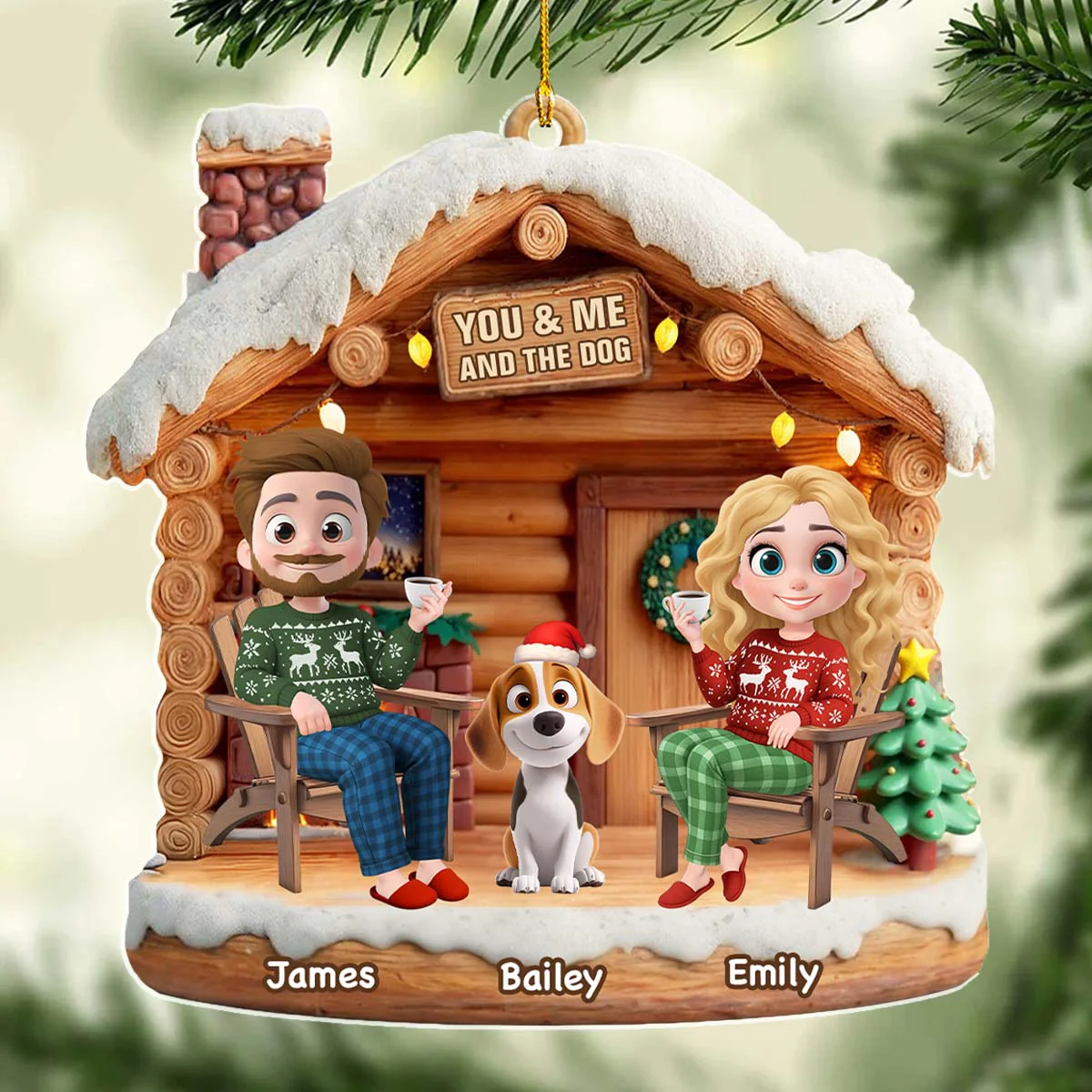 Have A Chat With Dogs - Personalized Custom 3D Effect Acrylic Ornament - Image 5