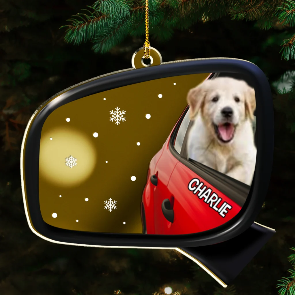Head Out Window Photo - Personalized Custom Mirrored Acrylic Ornament - Image 2