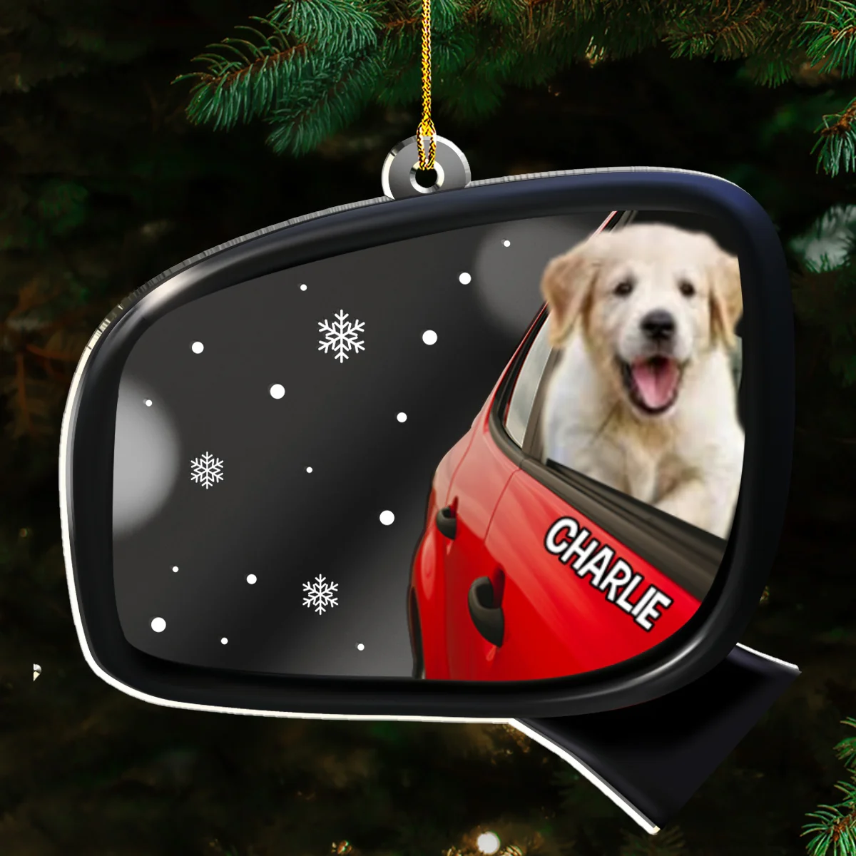 Head Out Window Photo - Personalized Custom Mirrored Acrylic Ornament - Image 3