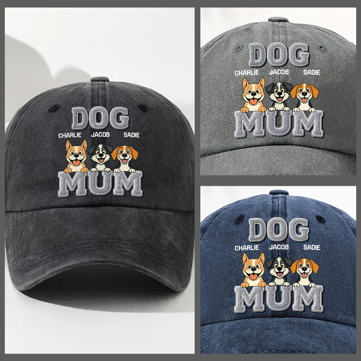 Heart Of A Dog - Personalized Custom Vintage Washed Denim Cap - Image 3
