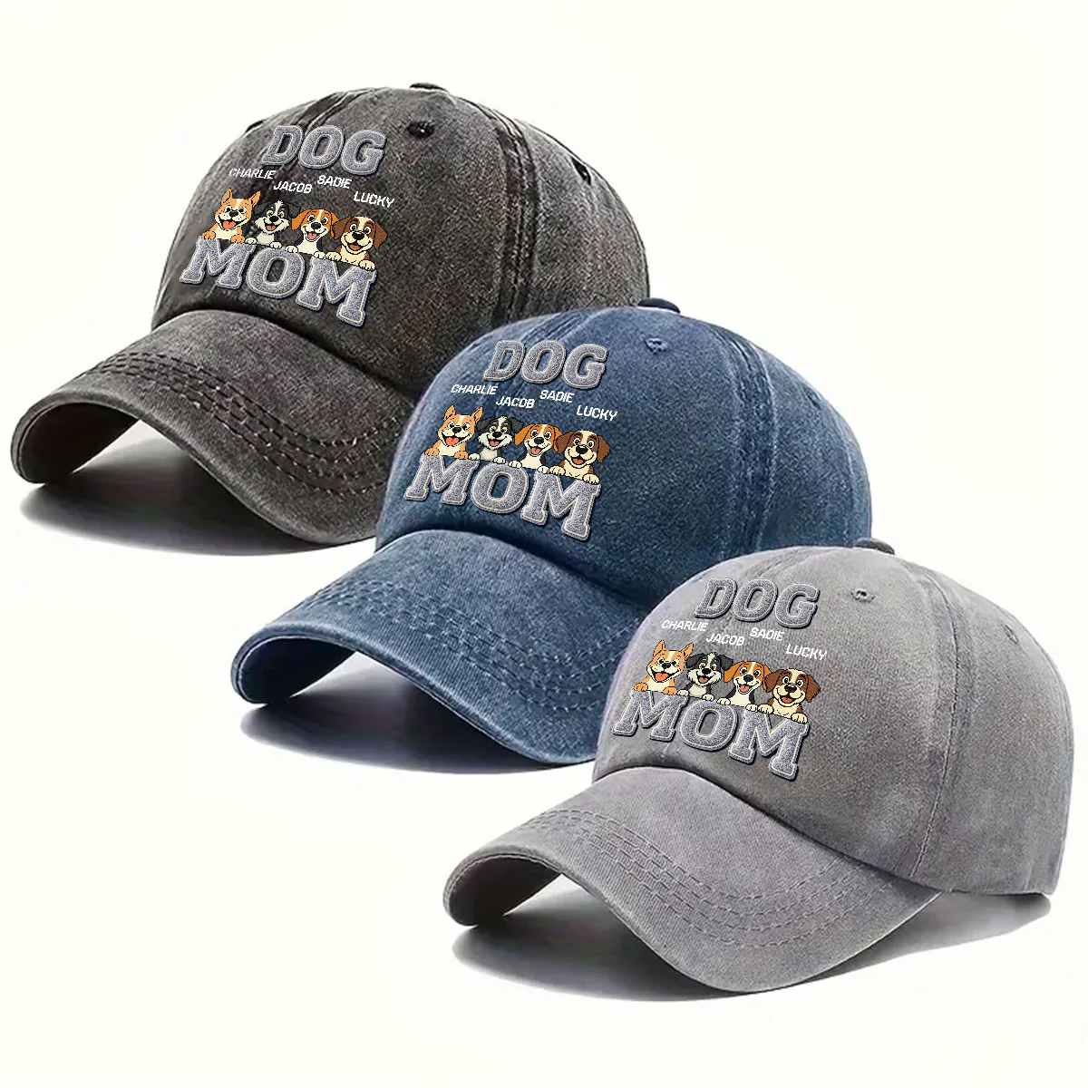 Heart Of A Dog - Personalized Custom Vintage Washed Denim Cap - Image 4