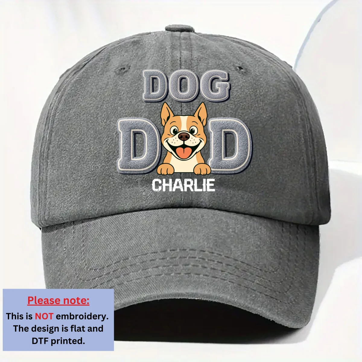 Heart Of A Dog - Personalized Custom Vintage Washed Denim Cap - Image 7