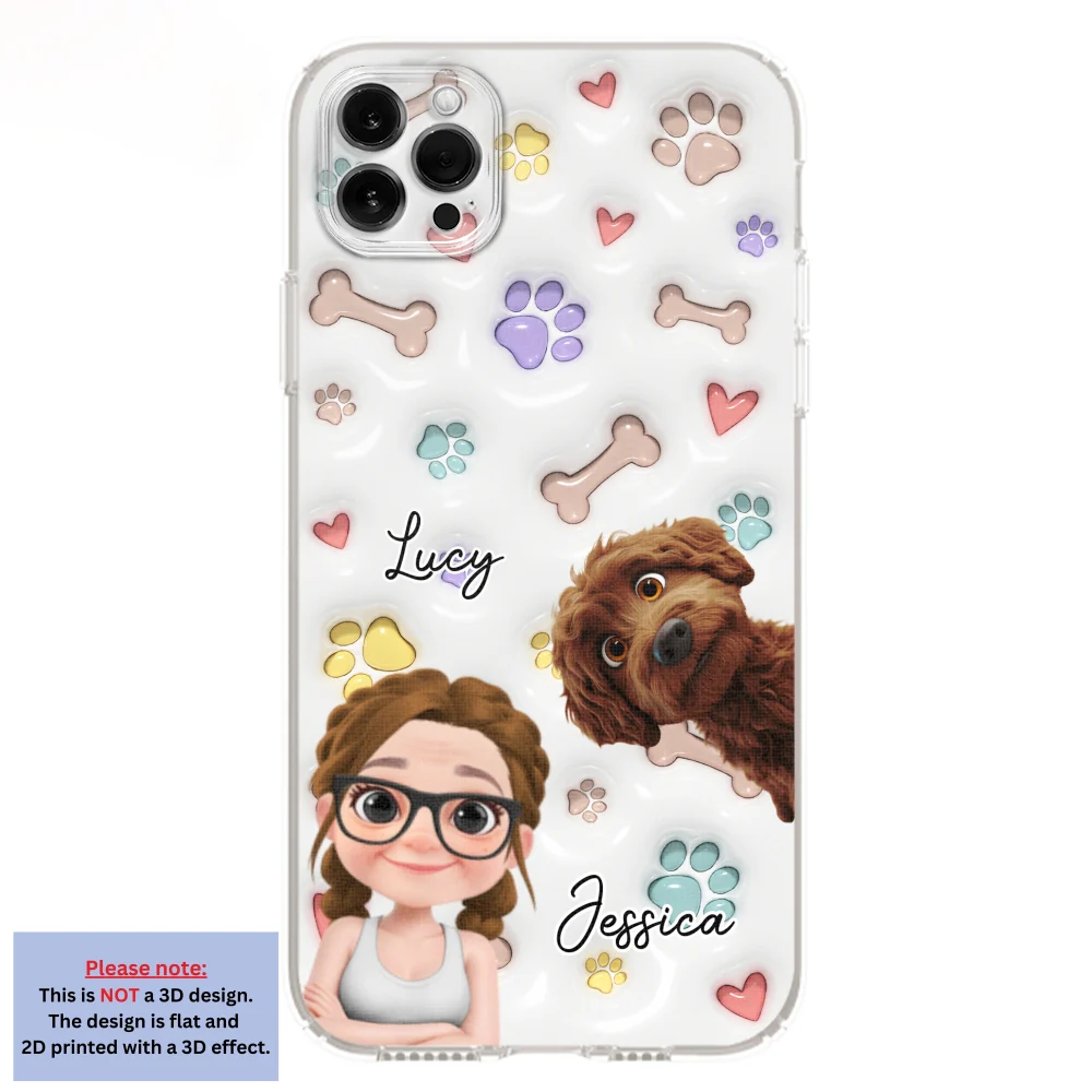 Her Baby Lovely Dogs - Personalized Custom 3D Inflated Effect Phone Case - Image 10