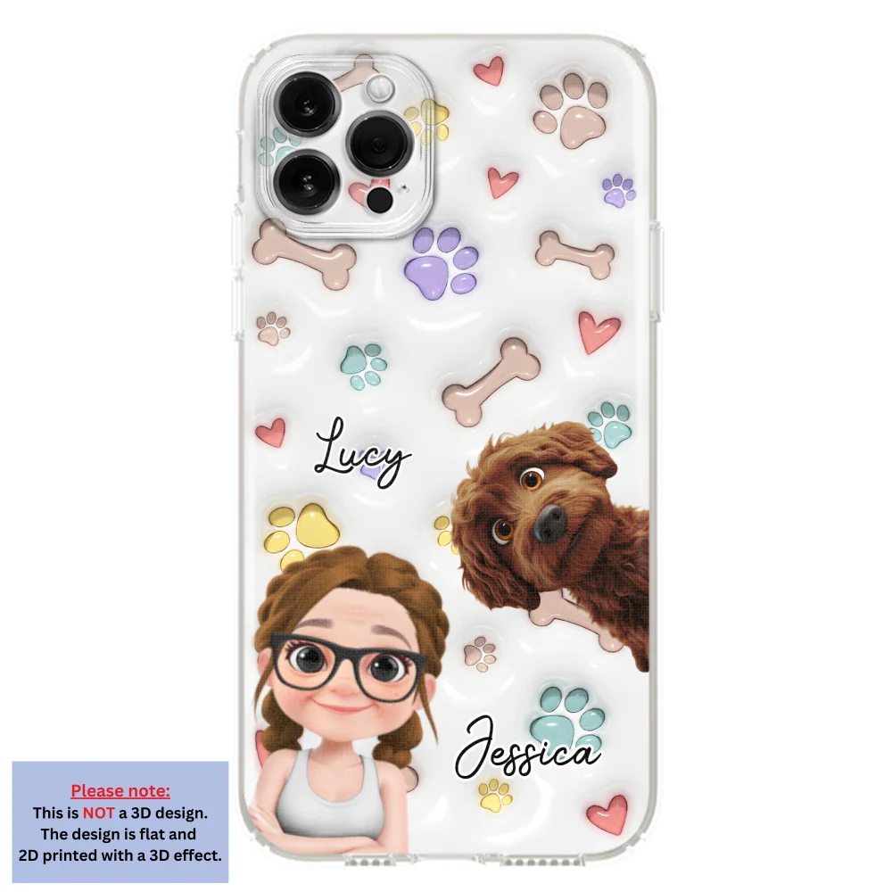 Her Baby Lovely Dogs - Personalized Custom 3D Inflated Effect Phone Case - Image 11